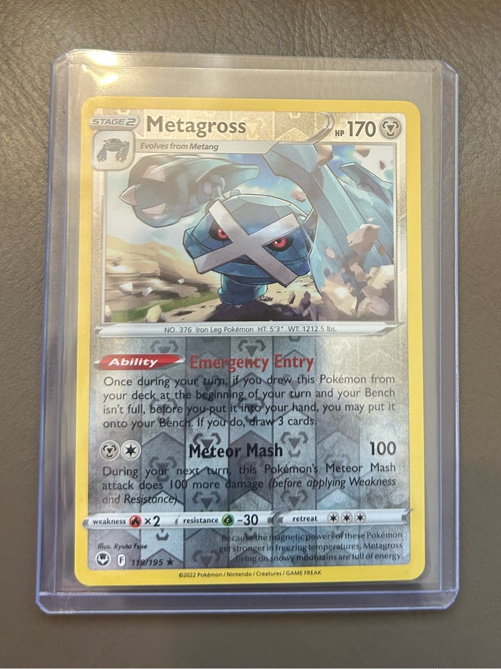 POKÉMON Metagross (Holo Rare - 119/195) 2022 yr in Hard Sleeve